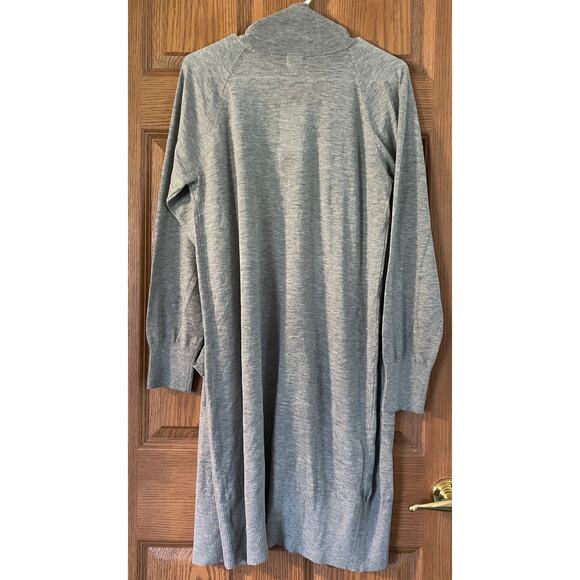 A New Day Gray Cardigan Open Front Knee Length Size Small PTP 22” Length 38” - Picture 2 of 3